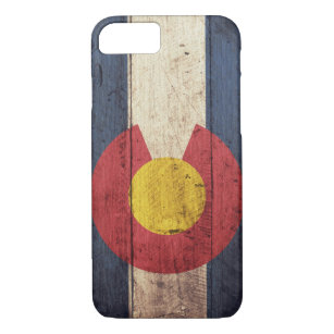 Hölzerner Colorado-Flagge iPhone 7 Fall Case-Mate iPhone Hülle