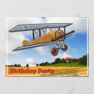 Hölzerner Doppeldecker über Einladung