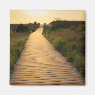 Hölzerner Gehweg zum auf den Strand zu setzen Magnet