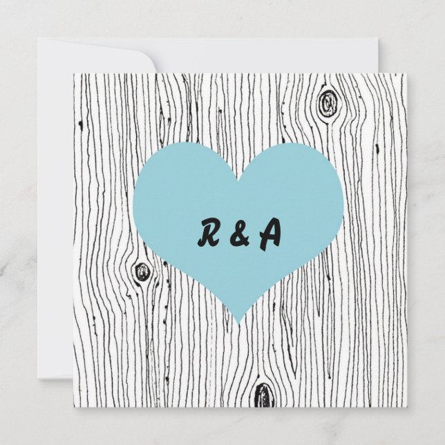 Hölzerner Korn-Baum-blaue Hochzeits-Einladungen Einladung (Vorderseite)