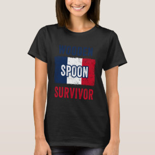 Hölzerner Löffel Überlebender Frankreich Flagge Lu T-Shirt