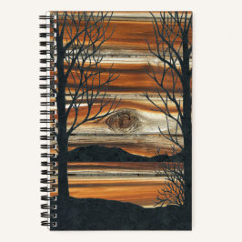 Hölzerner Sonnenuntergang Notizbuch