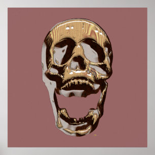 Hölzerner Totenkopf Poster