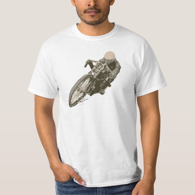 Hölzerner Verfolger Motordrome Brett-Rennläufer T-Shirt (Vorderseite)