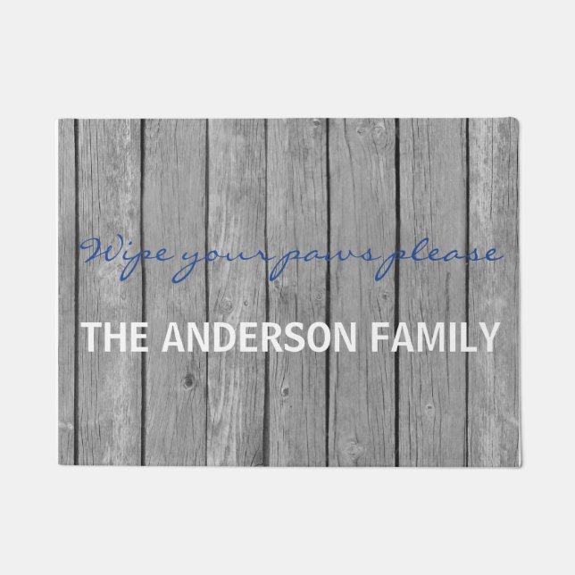 Hölzernes Abwischen Imitat-Browns Ihre Fußmatte (Vorderseite)