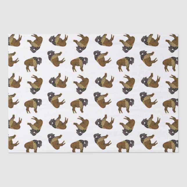 Hölzernes Abzeichen-Büffel-Seidenpapier Seidenpapier (Vorderseite)