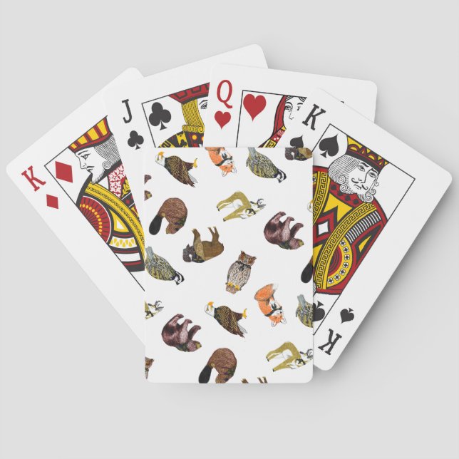 Hölzernes Abzeichen-Lebewesen-Spielkarten Spielkarten (Rückseite)