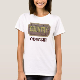 Hölzernes Art-Land und Western T-Shirt