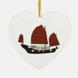 Hölzernes chinesisches Kram-Schiff Keramik Ornament