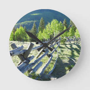 Hölzernes Fenceline Runde Wanduhr