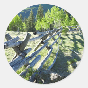 Hölzernes Fenceline Runder Aufkleber