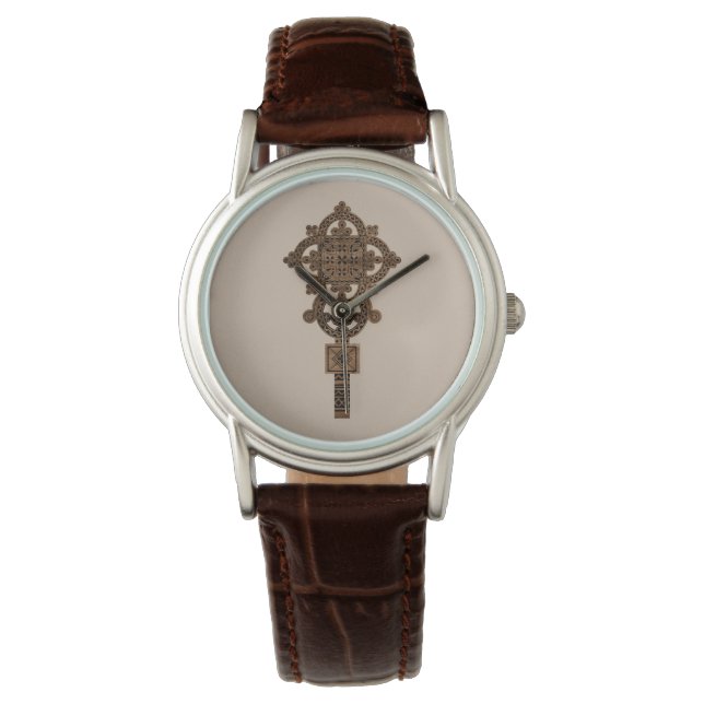 Hölzernes Handkreuz  Armbanduhr (Vorderseite)