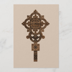Hölzernes Handkreuz Einladung