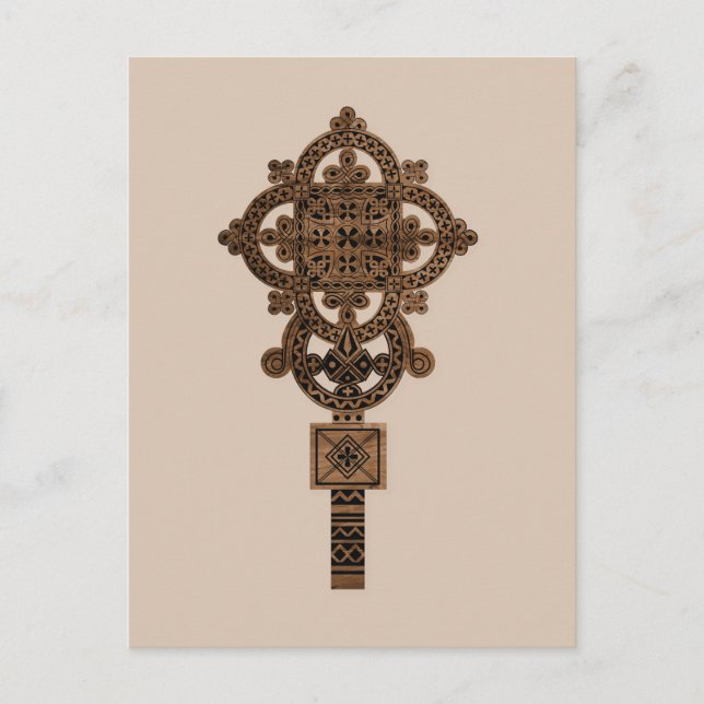 Hölzernes Handkreuz  Postkarte (Vorderseite)