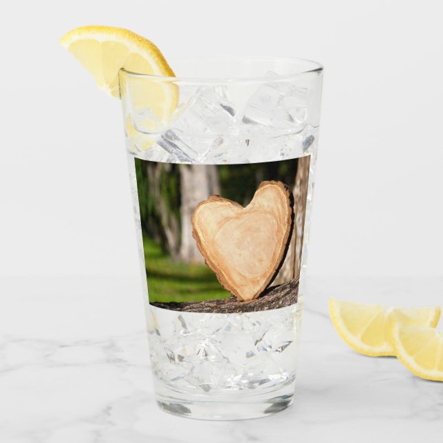 hölzernes Herz Glas (Vorderseite Ice)