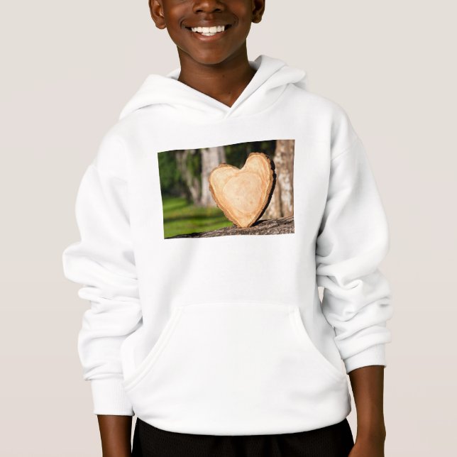 hölzernes Herz Hoodie (Vorderseite)