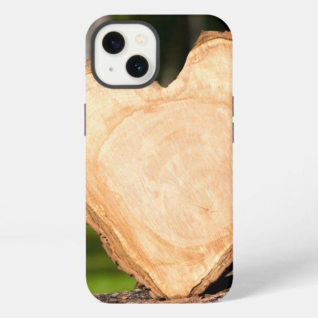 hölzernes Herz iPhone Hülle (Rückseite)