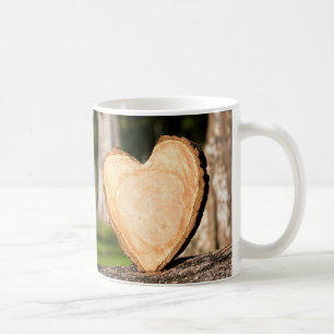 hölzernes Herz Kaffeetasse