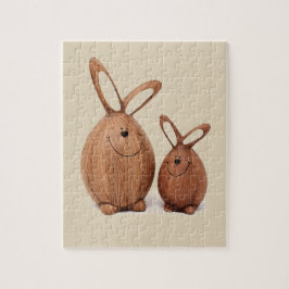 Hölzernes niedliches Ostern-Kaninchen Puzzle