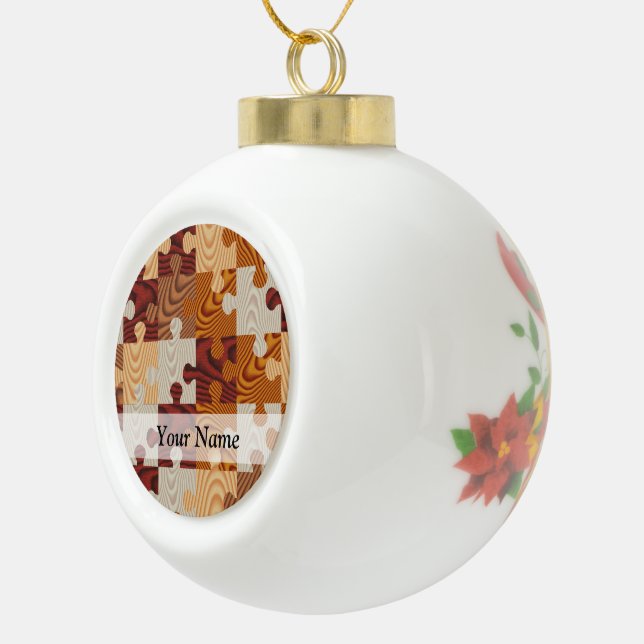Hölzernes Puzzle Keramik Kugel-Ornament (Rechts)