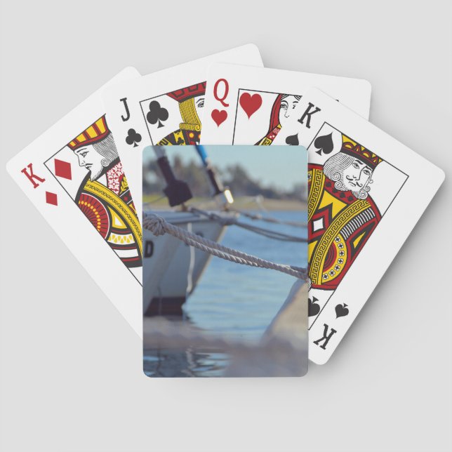 Hölzernes themenorientiertes, einige Boote Spielkarten (Rückseite)