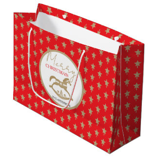 Hölzernes Weihnachts-Schaukelpferd Große Geschenktüte