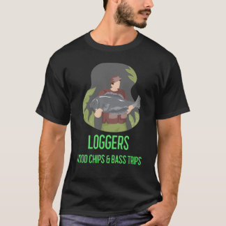 HOLZFAELLER HOLZSPÄNE & BASS AUSFLÜGE ANGELN T-Shirt