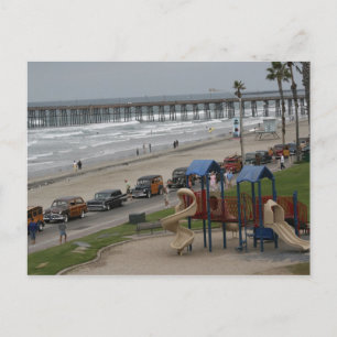 Holzfäller am Strand Postkarte