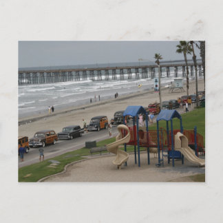 Holzfäller am Strand Postkarte