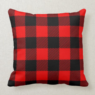 Holzfäller-Art - rotes Gewebe + Ihre Ideen Kissen