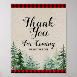 Holzfäller-Baby-Party Danke fürs Kommen Poster