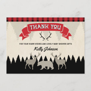 Holzfäller-Babyparty danken Ihnen zu kardieren Dankeskarte