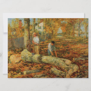 Holzfäller beim Holzhacken (von Childe Hassam)