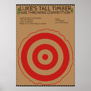 Holzfäller-Geburtstag - Axtwerfen-Spielposter Poster