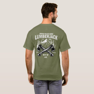 Holzfäller gekreuzte Äxte Lebensart Sinc anpassen T-Shirt