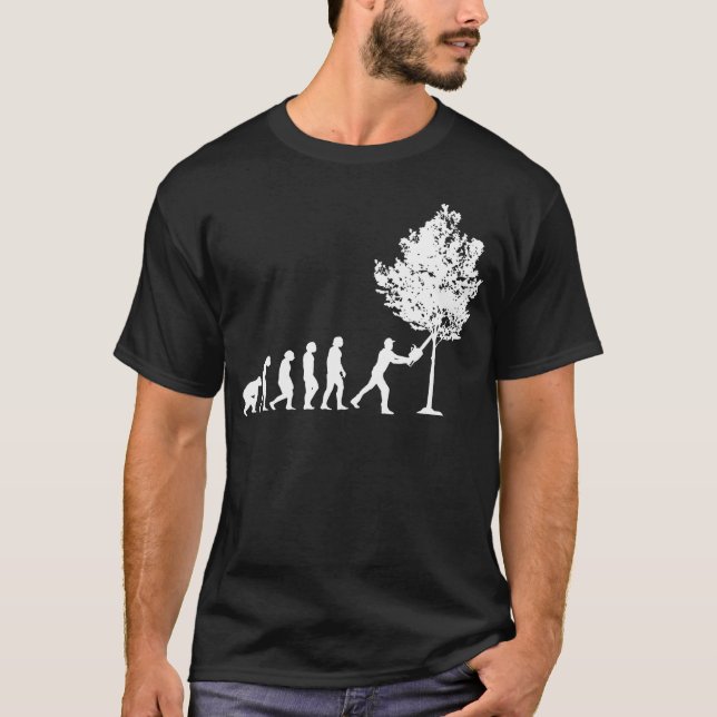 Holzfäller Holzwerker Evolution Holzverarbeitung T-Shirt (Vorderseite)