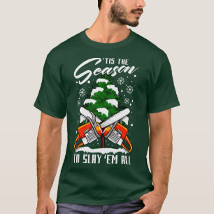 Holzfäller Lustig Hack Holz Weihnachten T-Shirt