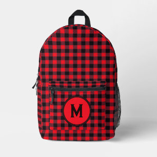Holzfäller-Rot-Buffalo-Karo-Monogramm Bedruckter Rucksack