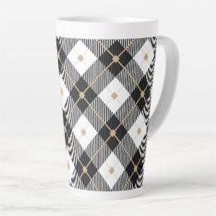 Holzfäller Schwarz-Weiß-Karo-Muster Milchtasse
