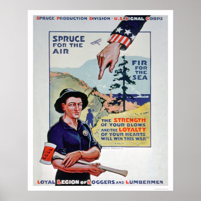 Holzfäller und Lumbermen unterstützen die Kriegsbe Poster (Vorne)