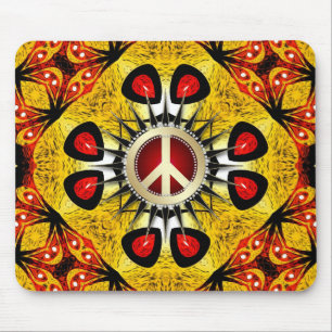 Holzfeather Geometric Art Peace Sign Mousepad