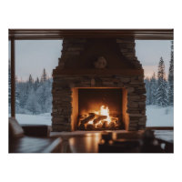 Holzfeuer in einem Kamin.