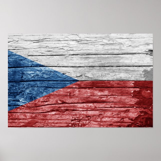 Holzflagge in Tschechien Poster (Vorne)