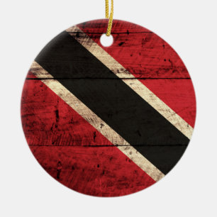 Holzflagge Trinidad und Tobago Keramik Ornament
