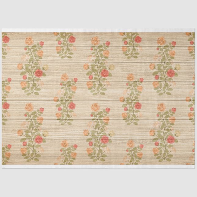 Holzfloral Modernes beliebtes Gewebepapier Seidenpapier (Vorderseite)