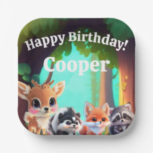 Holzfreunde füttern Raccoon-Papiertüte Pappteller