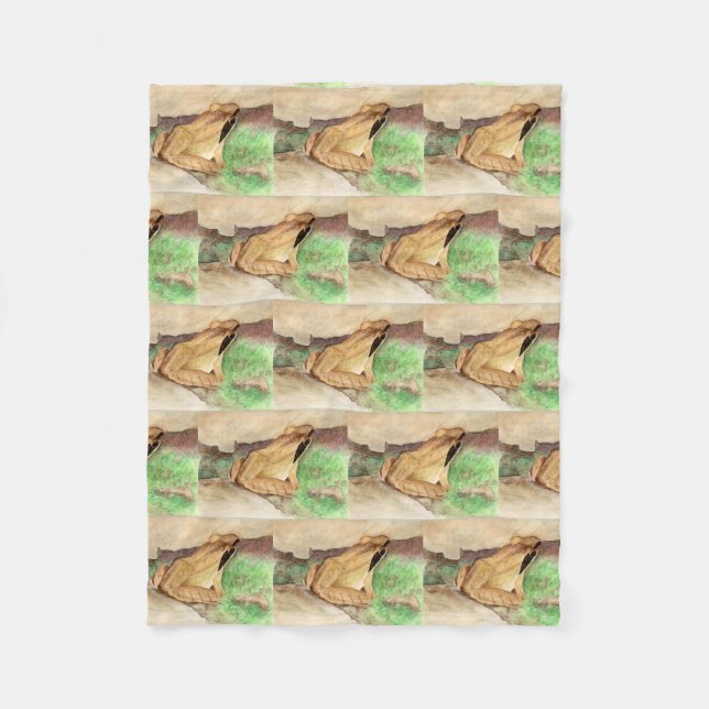 Holzfrosch Fleecedecke (Vorderseite)