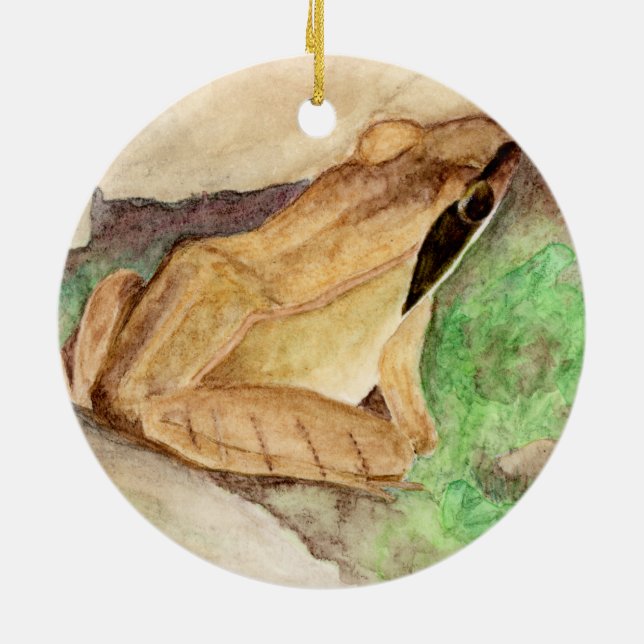 Holzfrosch Keramik Ornament (Hinten)