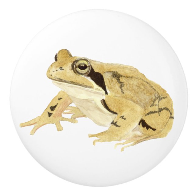 Holzfrosch Keramikknauf (Vorderseite)