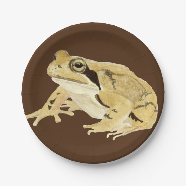 Holzfrosch Pappteller (Vorderseite)